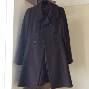 Cue burgundy wool coat